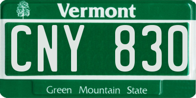 VT license plate CNY830