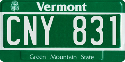 VT license plate CNY831