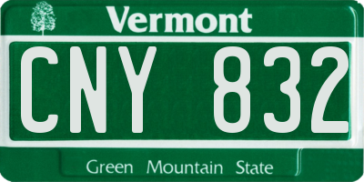VT license plate CNY832