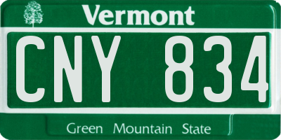 VT license plate CNY834