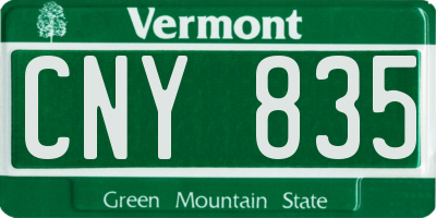 VT license plate CNY835