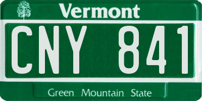 VT license plate CNY841