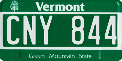 VT license plate CNY844