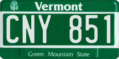 VT license plate CNY851