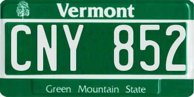 VT license plate CNY852