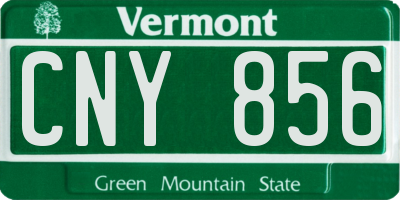 VT license plate CNY856