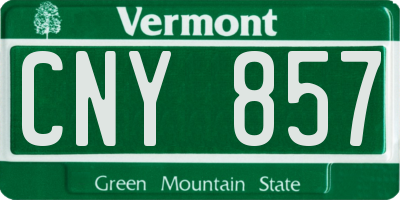 VT license plate CNY857