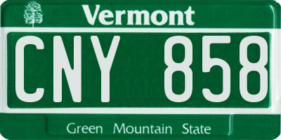 VT license plate CNY858