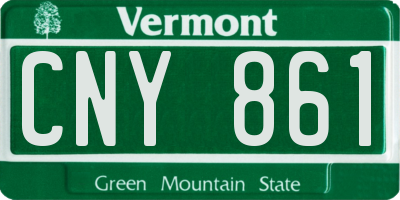 VT license plate CNY861
