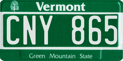 VT license plate CNY865
