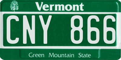 VT license plate CNY866