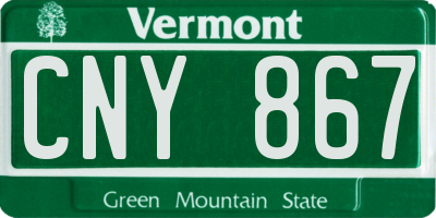 VT license plate CNY867