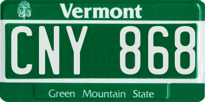 VT license plate CNY868