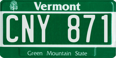 VT license plate CNY871