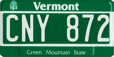 VT license plate CNY872