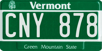 VT license plate CNY878