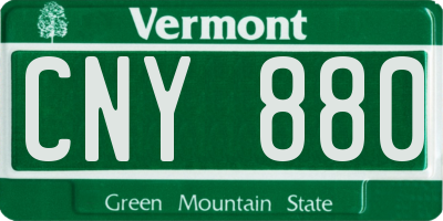 VT license plate CNY880
