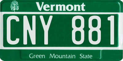 VT license plate CNY881