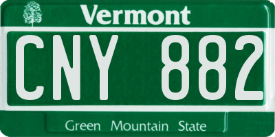 VT license plate CNY882