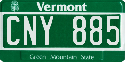 VT license plate CNY885