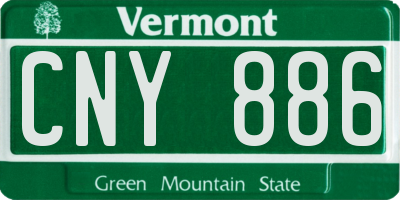 VT license plate CNY886