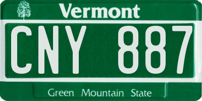 VT license plate CNY887