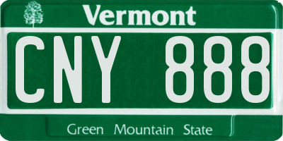 VT license plate CNY888