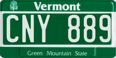 VT license plate CNY889