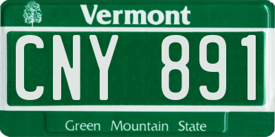 VT license plate CNY891