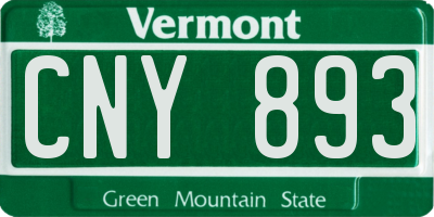 VT license plate CNY893