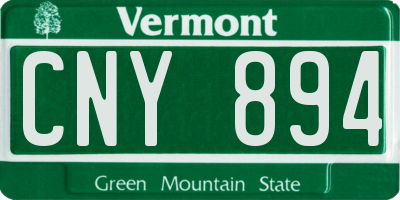 VT license plate CNY894