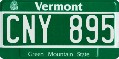VT license plate CNY895