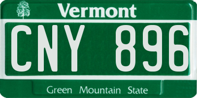 VT license plate CNY896