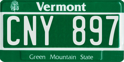 VT license plate CNY897