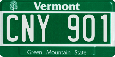 VT license plate CNY901