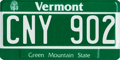 VT license plate CNY902