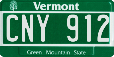 VT license plate CNY912