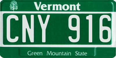 VT license plate CNY916