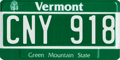 VT license plate CNY918