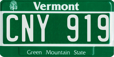 VT license plate CNY919