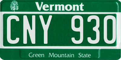 VT license plate CNY930