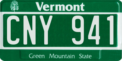 VT license plate CNY941