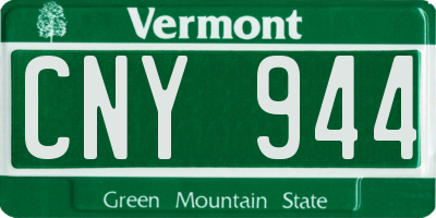 VT license plate CNY944