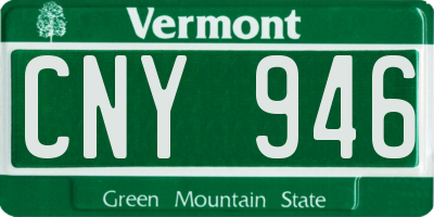 VT license plate CNY946
