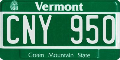 VT license plate CNY950