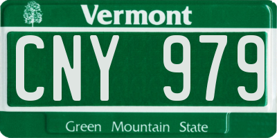 VT license plate CNY979