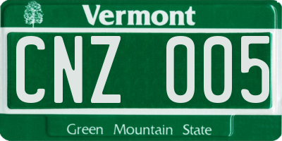 VT license plate CNZ005
