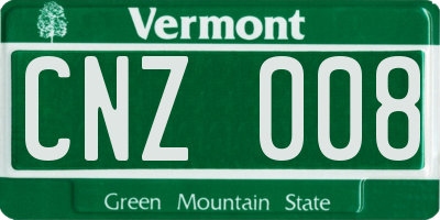 VT license plate CNZ008
