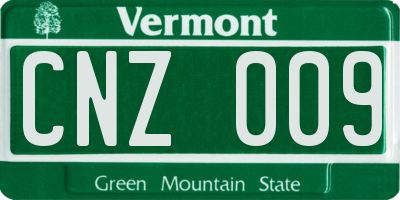 VT license plate CNZ009