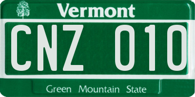VT license plate CNZ010